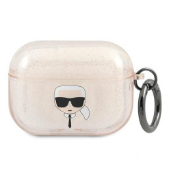 Karl Lagerfeld KLAPUKHGD AirPods Pro Cover Gold Glitter Karl`s Head