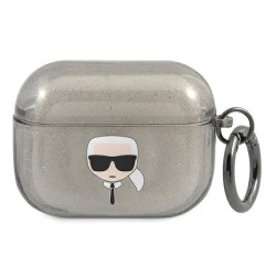Karl Lagerfeld KLAPUKHGK AirPods Pro Cover Glitter Karl`s Head / black
