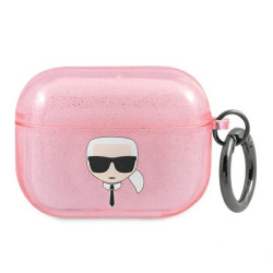 Karl Lagerfeld KLAPUKHGP AirPods Procover Glitter Karl`s Head / pink