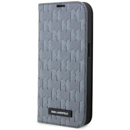 Karl Lagerfeld KLBKP14LSAKLHPG Book Case for iPhone 14 Pro 6.1" / silver
