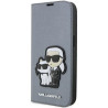 Karl Lagerfeld KLBKP14LSANKCPG bookcase for iPhone 14 Pro 6.1" / silver