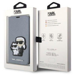 Karl Lagerfeld KLBKP14LSANKCPG bookcase for iPhone 14 Pro 6.1" / silver