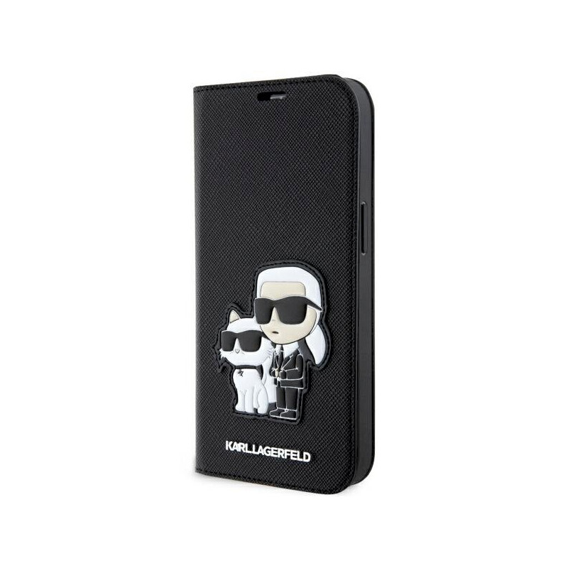 Karl Lagerfeld KLBKP14LSANKCPK Saffiano Karl & Choupette Bookcase for iPhone 14 Pro 6.1" / black
