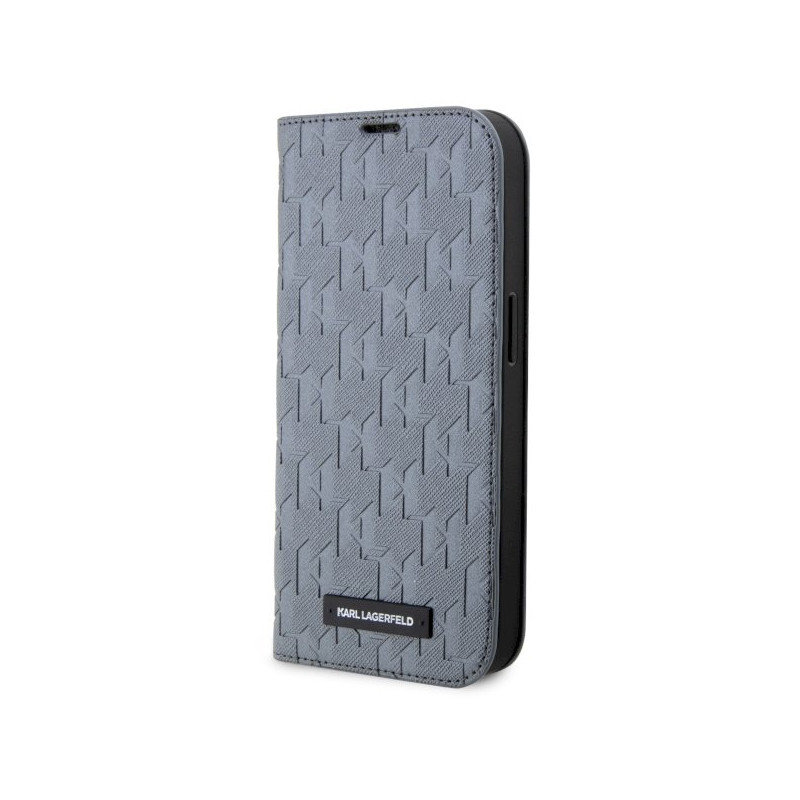 Karl Lagerfeld KLBKP14SSAKLHPG Bookcase for iPhone 14/15/13 6.1" / silver