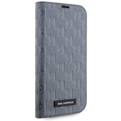Karl Lagerfeld KLBKP14SSAKLHPG Bookcase for iPhone 14/15/13 6.1" / silver