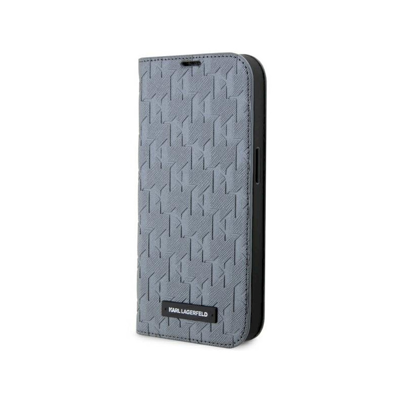 Karl Lagerfeld KLBKP14XSAKLHPG Saffiano Monogram Book Case for iPhone 14 Pro Max 6.7" / silver