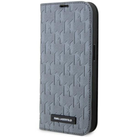 Karl Lagerfeld KLBKP14XSAKLHPG Saffiano Monogram Book Case for iPhone 14 Pro Max 6.7" / silver