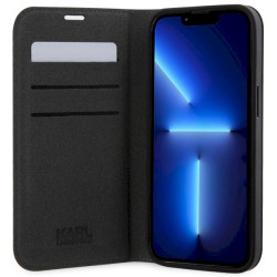 Karl Lagerfeld KLBKP14XSAKLHPG Saffiano Monogram Book Case for iPhone 14 Pro Max 6.7" / silver