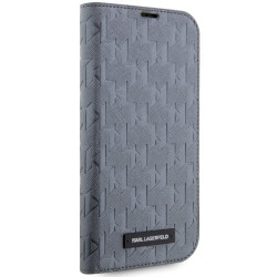 Karl Lagerfeld KLBKP14XSAKLHPG Saffiano Monogram Book Case for iPhone 14 Pro Max 6.7" / silver