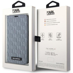 Karl Lagerfeld KLBKP14XSAKLHPG Saffiano Monogram Book Case for iPhone 14 Pro Max 6.7" / silver