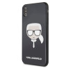 Karl Lagerfeld KLHCI65DLHBK Iconic Glitter Karl`s Head for iPhone XsMax / black