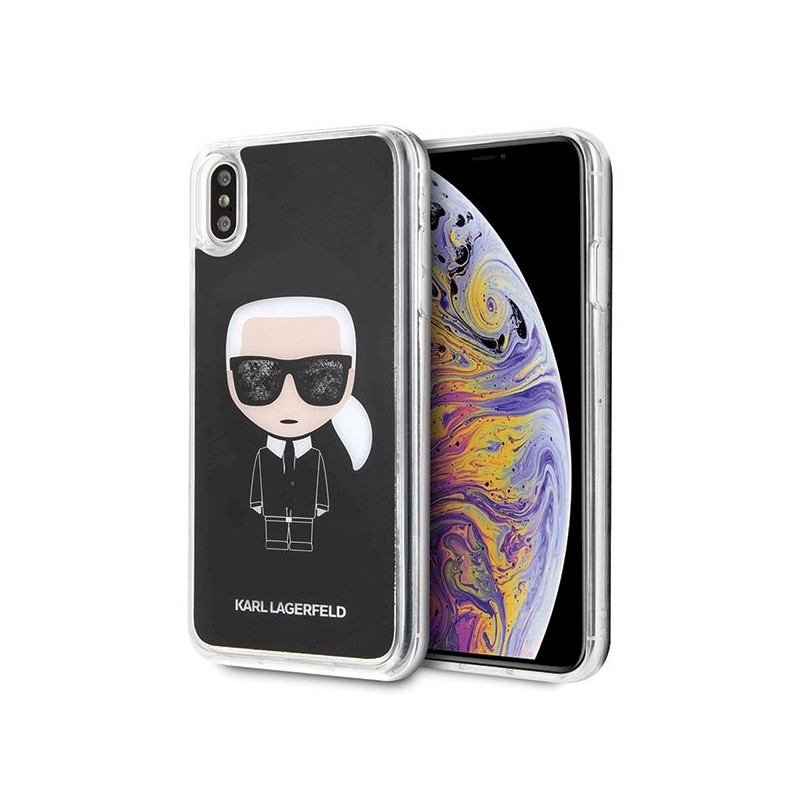 Karl Lagerfeld KLHCI65ICGBK Iconic Glitter Case for iPhone Xs Max / black