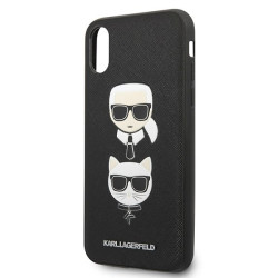 Karl Lagerfeld KLHCI65SAKICKCBK Saffiano Karl&Choupette Head hardcase for iPhone XS Max / black