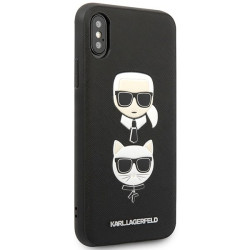 Karl Lagerfeld KLHCI65SAKICKCBK Saffiano Karl&Choupette Head hardcase for iPhone XS Max / black