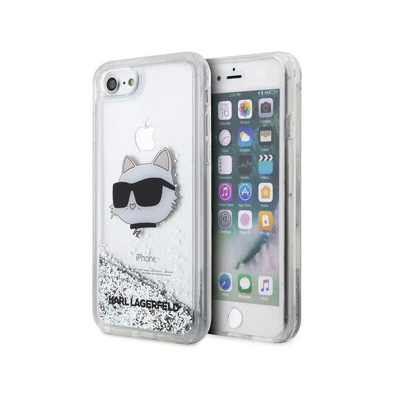 Karl Lagerfeld KLHCI8LNCHCS Hardcase Glitter Choupette H for iPhone 7/8/SE 2020 / SE 2022 / silver