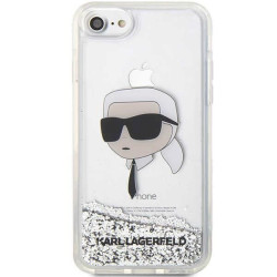 Karl Lagerfeld KLHCI8LNKHCH Hardcase Glitter Karl Head for iPhone 7/8/SE 2020 / SE 2022 / silver