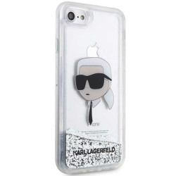 Karl Lagerfeld KLHCI8LNKHCH Hardcase Glitter Karl Head for iPhone 7/8/SE 2020 / SE 2022 / silver
