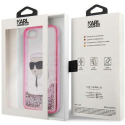 Karl Lagerfeld KLHCI8LNKHCP Hardcase Glitter Karl Head for iPhone 7/8/SE 2020 / SE 2022 / pink