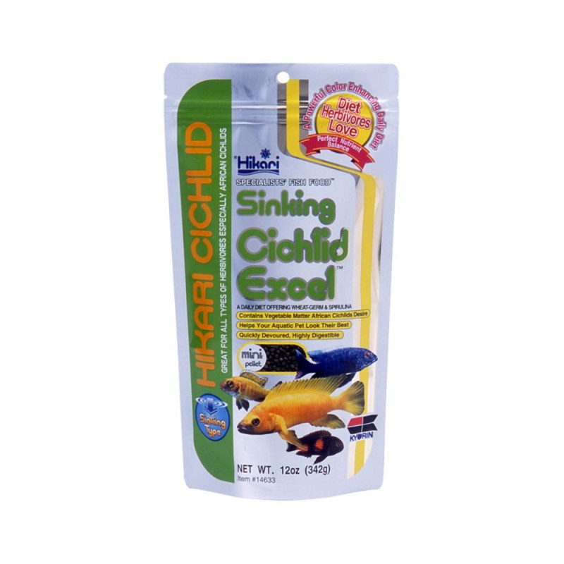 Hikari Cichlid Excel Mini Sinking visavertis pašaras žuvims 342 g