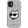 Karl Lagerfeld KLHCN61G2CPS iPhone 11/Xr 6.1" silver hardcase Glitter Choupette Patch