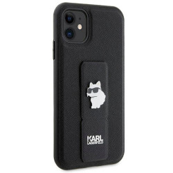 Karl Lagerfeld KLHCN61GSACHPK Gripstand Saffiano Choupette Hardcase for iPhone 11/Xr 6.1" / black