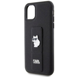 Karl Lagerfeld KLHCN61GSACHPK Gripstand Saffiano Choupette Hardcase for iPhone 11/Xr 6.1" / black