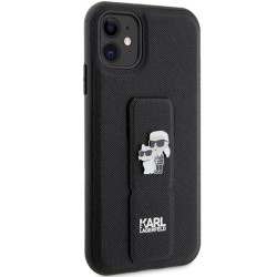 Karl Lagerfeld KLHCN61GSAKCPK Gripstand Saffiano Karl&Choup for iPhone 11/Xr 6.1" / black