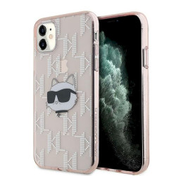 Karl Lagerfeld KLHCN61HKLPCHP Hardcase IML Choupette Head & Monogram for iPhone 11 / Xr 6.1" / pink