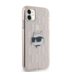 Karl Lagerfeld KLHCN61HKLPCHP Hardcase IML Choupette Head & Monogram for iPhone 11 / Xr 6.1" / pink