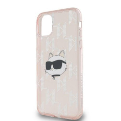 Karl Lagerfeld KLHCN61HKLPCHP Hardcase IML Choupette Head & Monogram for iPhone 11 / Xr 6.1" / pink