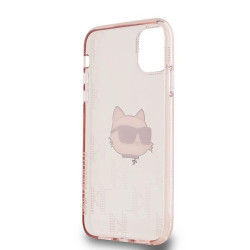 Karl Lagerfeld KLHCN61HKLPCHP Hardcase IML Choupette Head & Monogram for iPhone 11 / Xr 6.1" / pink