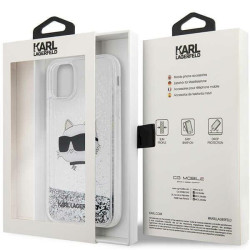 Karl Lagerfeld KLHCN61LNCHCS Hardcase Glitter Choupette Head for iPhone 11/XR / silver