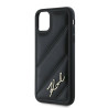 Karl Lagerfeld KLHCN61PQDSMGK Diagonal Quilted Script Hardcase for iPhone 11 / Xr 6.1" / black