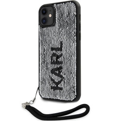 Karl Lagerfeld KLHCN61PSQRKS hardcase Sequins Cord for iPhone 11/Xr 6,1" / silver
