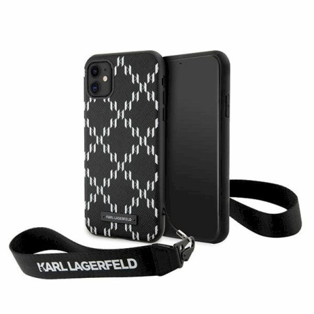 Karl Lagerfeld KLHCN61SAKLMBSK iPhone 11/Xr 6.1" hardcase Monogram Losange Saffiano / black