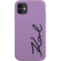Karl Lagerfeld KLHCN61SKSVGU Silicone Signature Hardcase for iPhone 11 / Xr 6.1" / purple