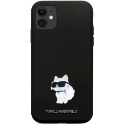 Karl Lagerfeld KLHCN61SMHCNPK Silicone C Metal Pin Hardcase for iPhone 11/Xr 6.1" / black