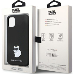 Karl Lagerfeld KLHCN61SMHCNPK Silicone C Metal Pin Hardcase for iPhone 11/Xr 6.1" / black