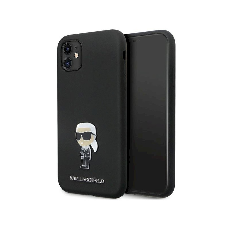 Karl Lagerfeld KLHCN61SMHKNPK Silicone Ikonik Metal Pin for iPhone 11/Xr 6.1" / black
