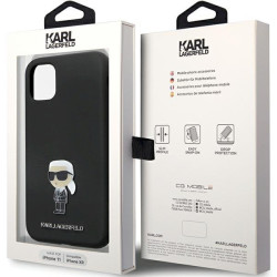 Karl Lagerfeld KLHCN61SMHKNPK Silicone Ikonik Metal Pin for iPhone 11/Xr 6.1" / black