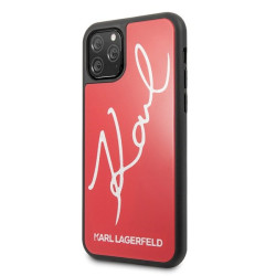 Karl Lagerfeld KLHCN65DLKSRE Signature Glitter Hard Case for iPhone 11 Pro Max / red