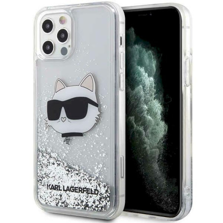 Karl Lagerfeld KLHCP12MLNCHCS Hardcase Glitter Choupette Head for iPhone 12/12 Pro 6,1" / silver