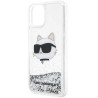Karl Lagerfeld KLHCP12MLNCHCS Hardcase Glitter Choupette Head for iPhone 12/12 Pro 6,1" / silver