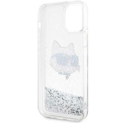 Karl Lagerfeld KLHCP12MLNCHCS Hardcase Glitter Choupette Head for iPhone 12/12 Pro 6,1" / silver