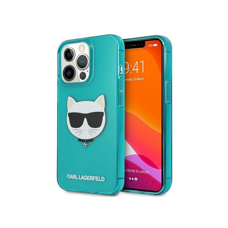Karl Lagerfeld KLHCP13LCHTRB Glitter Choupette Fluo Hardcase for iPhone 13 Pro / 13 6,1" / blue