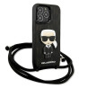 Karl Lagerfeld KLHCP13LCMNIPK Leather Monogram Patch hardcase for iPhone 13 Pro / 13 6,1" / black