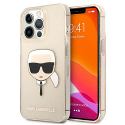 Karl Lagerfeld KLHCP13LKHTUGLGO Hardcase Glitter Karl`s Head for iPhone 13 Pro / 13 6,1" / gold