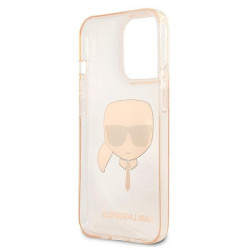 Karl Lagerfeld KLHCP13LKHTUGLGO Hardcase Glitter Karl`s Head for iPhone 13 Pro / 13 6,1" / gold