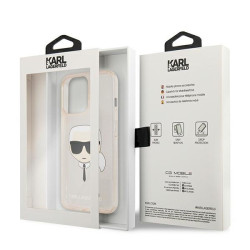Karl Lagerfeld KLHCP13LKHTUGLGO Hardcase Glitter Karl`s Head for iPhone 13 Pro / 13 6,1" / gold