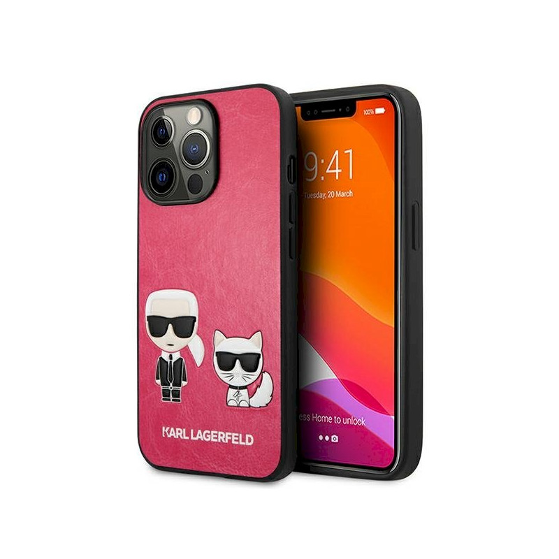 Karl Lagerfeld KLHCP13LPCUSKCP Hardcase Ikonik Karl & Choupett for iPhone 13 Pro / 13 6,1" / fuchsia